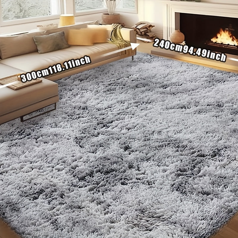 1 Tie Dye Plush Soft Indoor Area Rug, Modern Plush Carpet, Non-slip,, Suitable for Living Room And Bedroom Areas, Home Decor, Fluffy Carpet