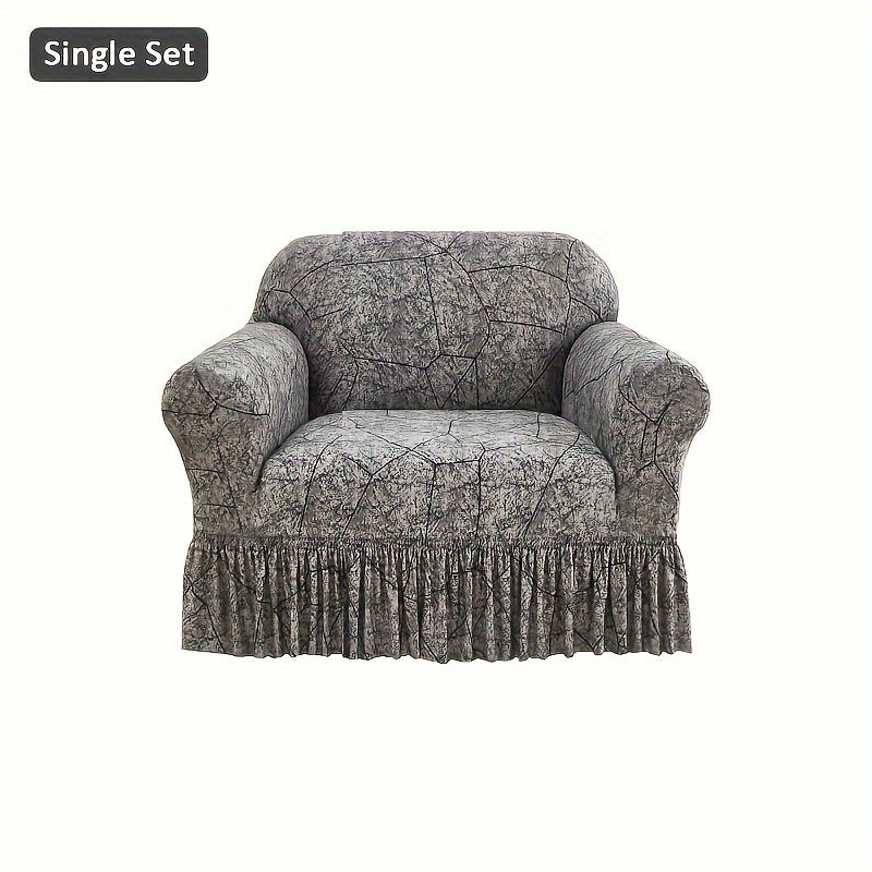 XM-Mirelitho 1pc Printed Elastic Skirt Sofa Cover Living Room Sofa Protective Cover