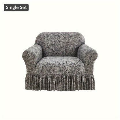XM-Mirelitho 1pc Printed Elastic Skirt Sofa Cover Living Room Sofa Protective Cover