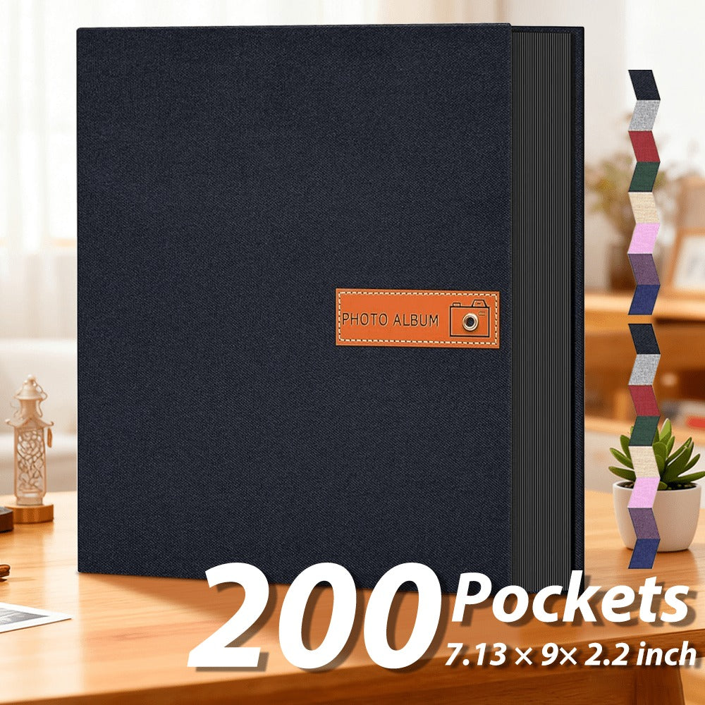 Photo Album 4x6 200 & 1000 Pockets with Label – Linen Hardcover Memory Book for Wedding, Baby, Travel, Anniversary, Birthday & Graduation Gifts