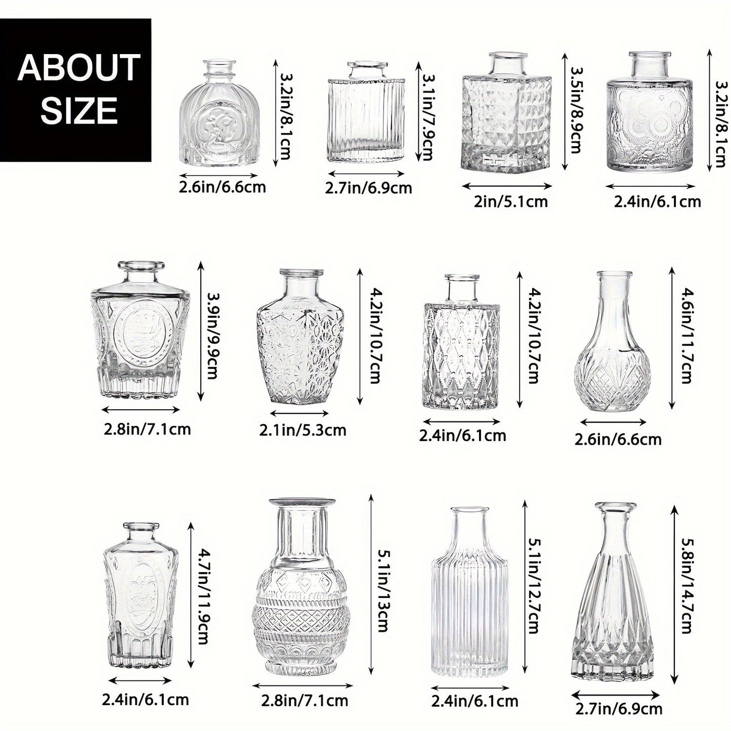 Glass Bud Vases Bulk Set – Clear Flower Vases for Wedding Table Centerpieces, Home Decor, Birthday, Anniversary & Holiday Party Decorations