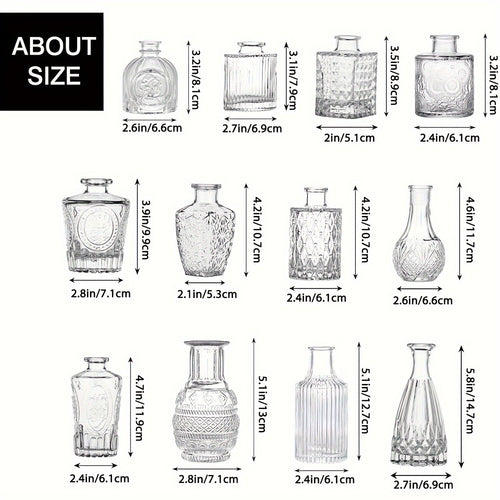 Glass Bud Vases Bulk Set – Clear Flower Vases for Wedding Table Centerpieces, Home Decor, Birthday, Anniversary & Holiday Party Decorations