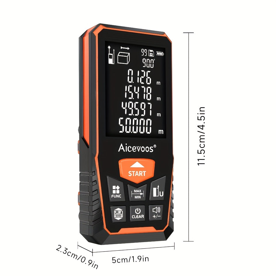 Aicevoos Digital Laser Rangefinder 50M 70M 100M 120M - Laser Distance Meter, Trena Laser Tape Measure, Roulette Range Finder - For Construction, DIY & Outdoor Use - Ideal Gift for Contractors & DIY Enthusiasts