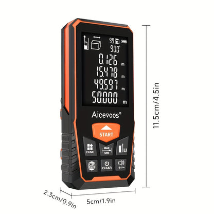 Aicevoos Digital Laser Rangefinder 50M 70M 100M 120M - Laser Distance Meter, Trena Laser Tape Measure, Roulette Range Finder - For Construction, DIY & Outdoor Use - Ideal Gift for Contractors & DIY Enthusiasts