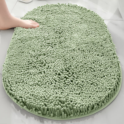 1pc, Chenier Bathroom Non-slip Mat - Super Absorbent Soft Carpet Non-slip Design Suitable For Bathroom Kitchen Indoor And Outdoor, Anti-slip Dog Mat/pet Mat, Comfortable And Durable Easy To Clean Oval Floor Mat