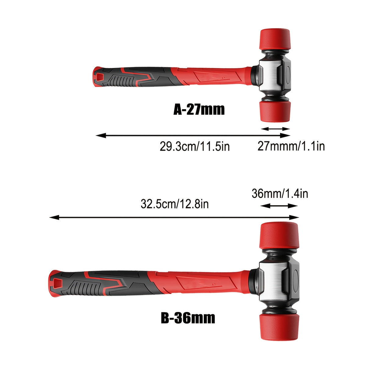 Industrial Grade Heavy-Duty Rubber Hammer, Installation Hammer, Hand Tools, Suitable for Flooring, Tile Installation, Carpentry, And Renovation Projects 27Mm And 36Mm