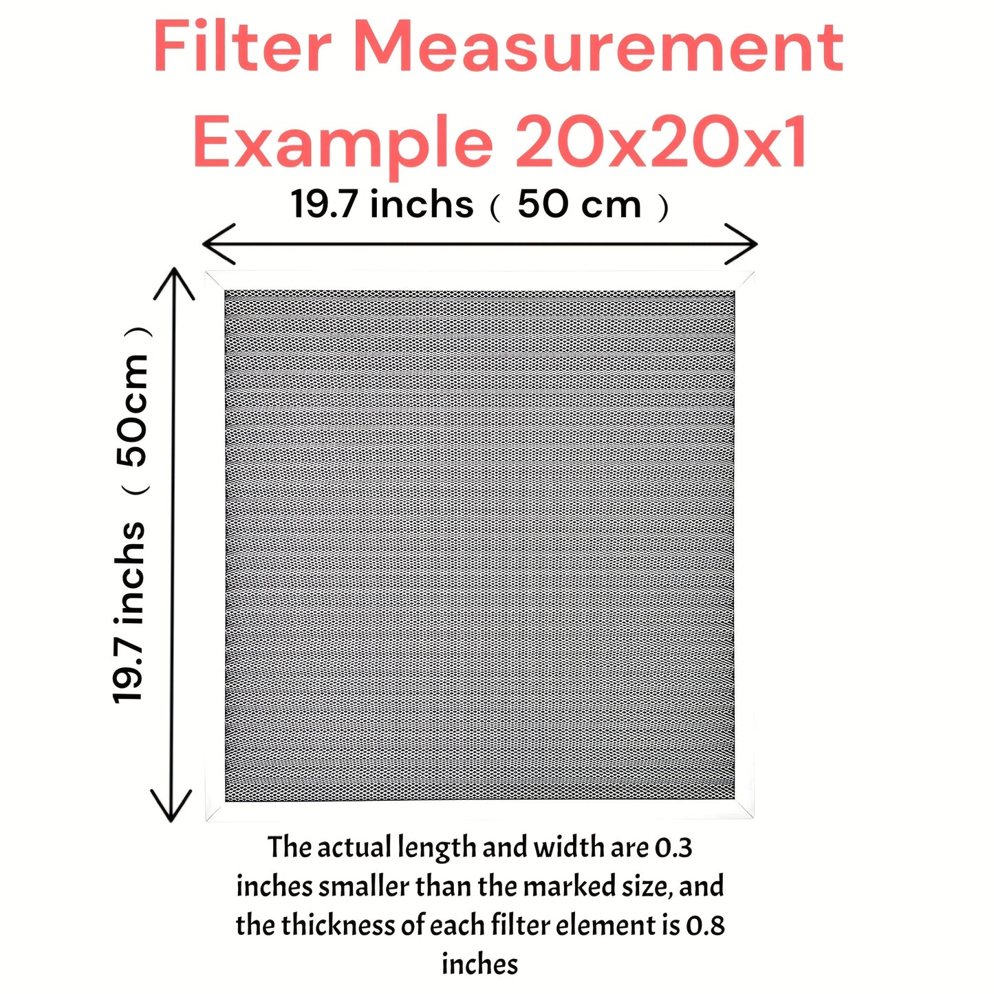 Washable HVAC Air Filter Reusable Permanent Furnace Filter with Aluminum Frame, Easy to Clean, Multiple Sizes Available, Electrostatic Air Filter for Home and Office HVAC Systems