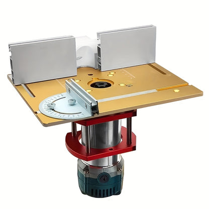 1pc Aluminum Router Table Insert Plate, Metal Dual Function Router Table with Fence And Miter Gauge, Use Without Electricity, for Woodworking Bench, Valentines Gifts for Men