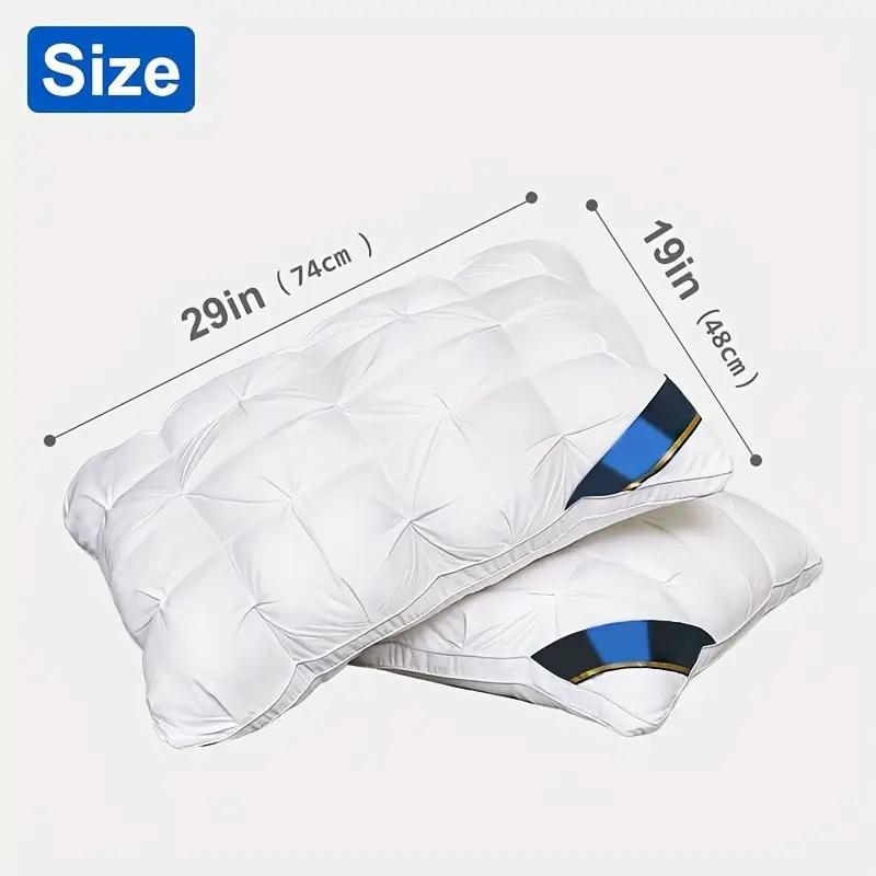 Luxury 5-Star Hotel Quality Pillow - Deep Sleep Neck Support, No Collapse All-Season Use, Machine Washable White Satin, Soft Polyester Fiber, Zipper Closure, Modern Design for Home & Hotel Use, Hotel Pillow, Sleek Pillow, Durable Pillow, Pillow For Sleepi