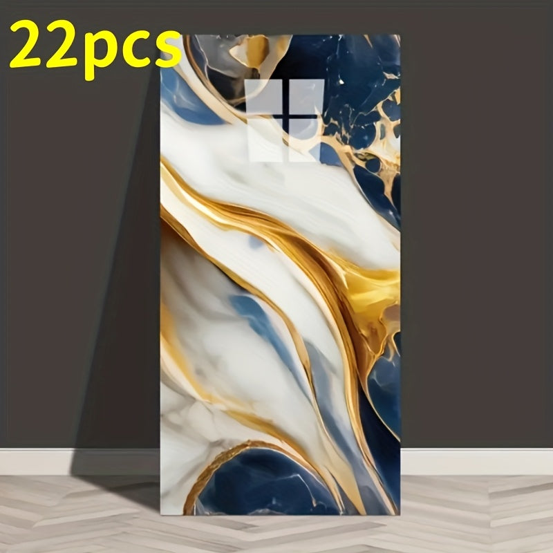 22pcs Self-Adhesive Waterproof PVC Wallpaper Oil-Resistant - Suitable for Kitchen, Bathroom, Living Room, Bedroom Decoration, Peel and Stick Wall Decoration, Splash-Proof Background Wall Sticker, Waterproof an Each Piece Size 11.81 Inch * 23.62 Inch