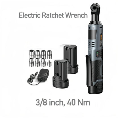 The Ratchet Wrench Is Available for Individual Purchase Electric Ratchet Wrench 3/8 Inch + 400 Nm Impact Wrench, Variable Speed Trigger, Batteries & Fast Charger, 1/4 Inch Adapter, Impact Wrench for Automotive And Domestic Use, Repair Goodies