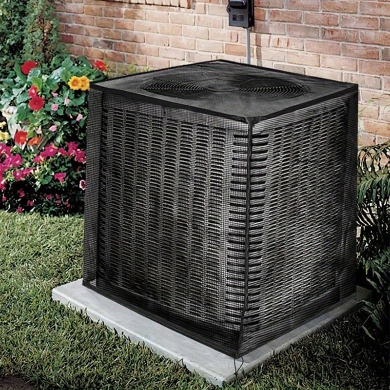 Heavy-Duty Outdoor Central Air Conditioning Cover Full Protection Against Debris, Bugs, Rain, Snow, UV Rays Reathable Mesh Design with Adjustable Buckle Straps for Residential Commercial Use 3-in-1 Debris/ Bug/ Leaf Protection