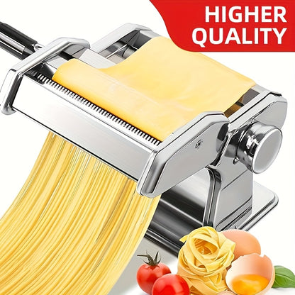 Pasta Machine, 8 Adjustable Thickness Settings, 2-in-1 Pasta Machine, With Rollers And Cutter, Can Press Dough And Make Noodles, Perfect For Pasta, For Lasagna Or Dumpling Wrappers, Kitchen Tool, Perfect For Pasta Lovers