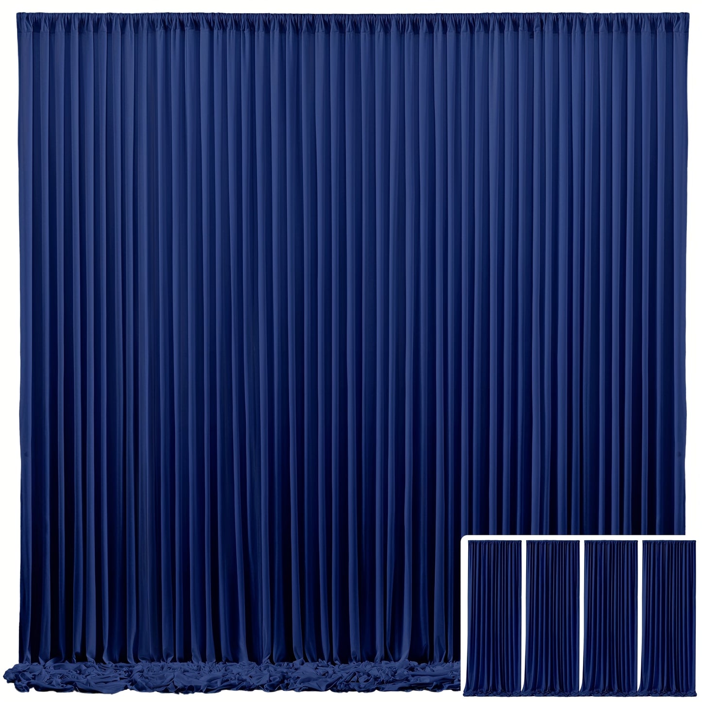 4 Pack 5x10 Feet Elegant Heavyweight Nonwoven Blackout Backdrop Curtain - Durable & Wrinkle-Resistant, Smooth Hanging - For Wedding, Birthday, Baby Shower Party Decor Photography Background