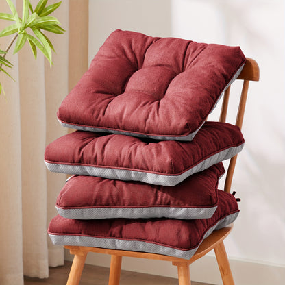 New Year Memory Foam Chair Cushions Set Of 4, Kitchen Chair Cushions with Non-Slip Backing, Seat Cushions for Kitchen Chairs, Indoor Chair Pads with Ties 500gsm