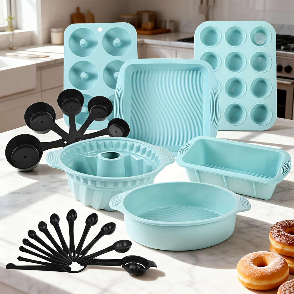 4/11/23/46pcs Baking Pan Set, Includes Roasting Pans/Cookie Sheets, Round Cake Pans, Square Bread Pans, Muffin Pans, Pizza Pans, Kitchen Essentials, Commercial-Grade Material, Black Gift Box Packaging