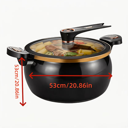Large Capacity Soup Pot with Twist Lock Handle, Suitable for Quick Cooking, Non Stick Pot 1.85 US Gallon Multifunctional Cooking Pot, Gas Stove, Open Flame And Induction Cooker, Universal Stew Pot for Households, Restaurants