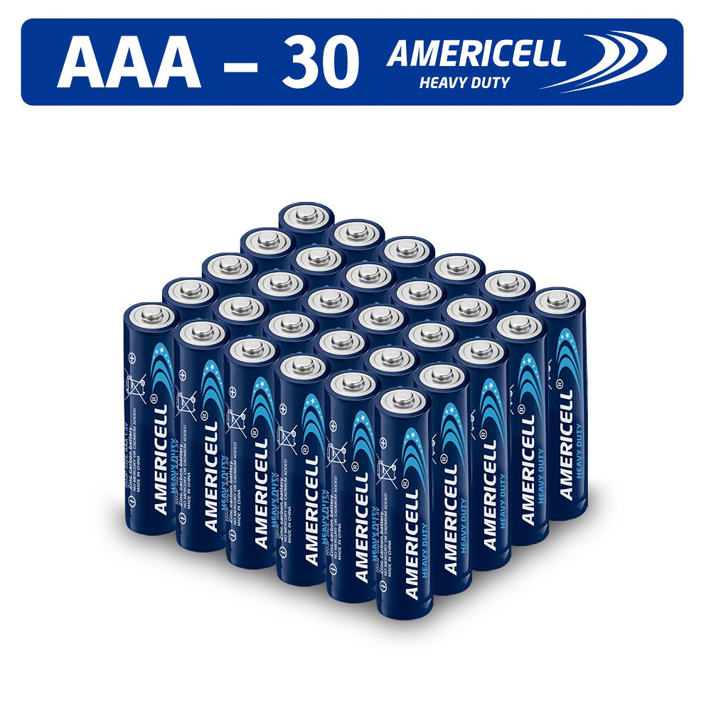 AAA Batteries 30 Pack 1.5V Carbon Disposable Non-Rechargeable with 3-Year Shelf Life for Remote Control Keyboard Clock Toy Flashlight Everyday Electronics