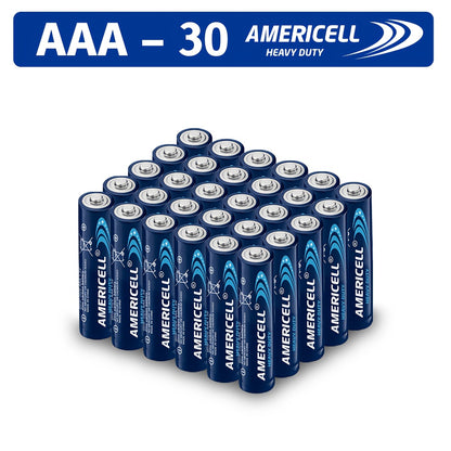 AAA Batteries 30 Pack 1.5V Carbon Disposable Non-Rechargeable with 3-Year Shelf Life for Remote Control Keyboard Clock Toy Flashlight Everyday Electronics