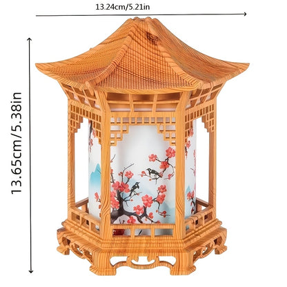 USB- Mini Humidifier & Night Light - Portable Cool/Dry Mist Air Humidifier with Quiet Operation, Traditional Chinese Pagoda & Tortoise Design, ABS for Home/Office/Car - Ideal Gift Suitable for Bedside, Small Rooms, Dry Skin