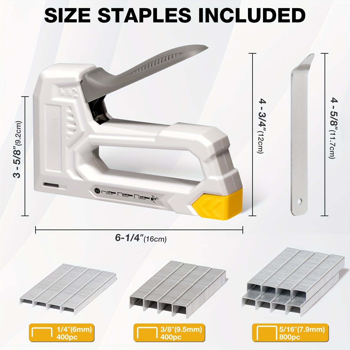 WPM Light Duty Staple Gun for Wood - Red Upholstery Staple Gun with 1600pcs JT21 Staples 1/4, 5/16, 3/8 inch and Staple Remover - Fabric Stapler Gun for Crafts, DIY, Decoration