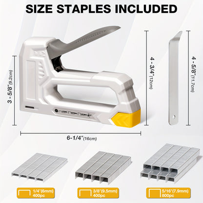 WPM Light Duty Staple Gun for Wood - Red Upholstery Staple Gun with 1600pcs JT21 Staples 1/4, 5/16, 3/8 inch and Staple Remover - Fabric Stapler Gun for Crafts, DIY, Decoration