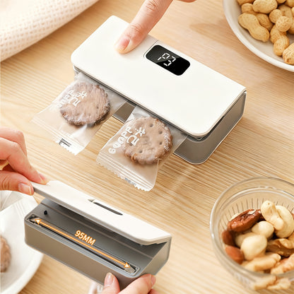 Portable, Multi-Functional Mini Sealer, Snack Sealer, USB Rechargeable - Suitable for Fruits, Vegetables, Snacks, Chips - an Essential Tool for Outdoor Picnics, Compact Design, Sturdy Construction, Built-In Cutter Is Perfect for Home Kitchen Use
