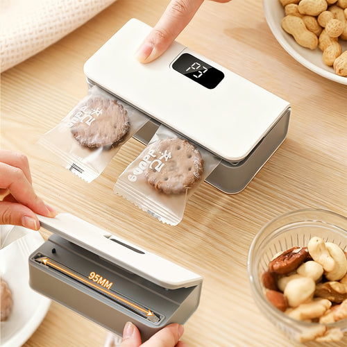 Portable, Multi-Functional Mini Sealer, Snack Sealer, USB Rechargeable - Suitable for Fruits, Vegetables, Snacks, Chips - an Essential Tool for Outdoor Picnics, Compact Design, Sturdy Construction, Built-In Cutter Is Perfect for Home Kitchen Use