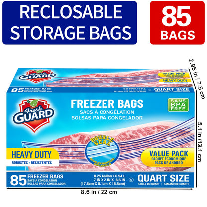 Reclosable Food Storage Bags Heavy Duty Ziplock Seal Fresh-Keeping Bags for Fruits Vegetables Grains Meat Kitchen Organizer Multiple Sizes 0.25 Gal 1 Gal 2 Gal