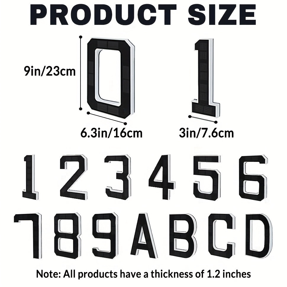 Solar House Numbers 9 Inch Backlit LED Address Sign – Waterproof IP44 Illuminated Number Plaques with Smart Light Sensor for Home Garden Courtyard Modern Decor