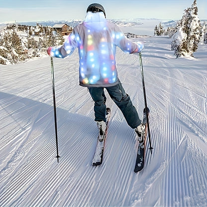 1 LED Party Jacket for Adults - Washable, Colorful Glowing Costume Suitable for Halloween, Christmas, Dance, And Social Gatherings - Unisex, Battery Powered (Excluding AA Batteries), Polyester Fabric, Perfect for Parties And Events, Holiday Attire