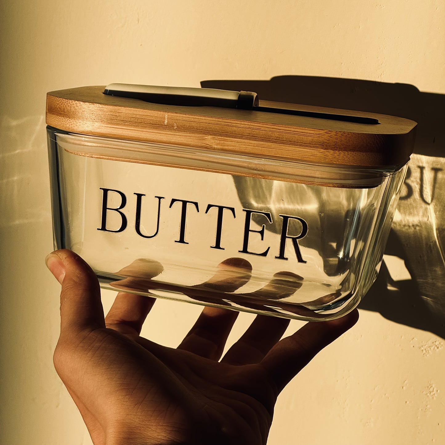 Glass Butter Dish With Airtight Lid That Keeps Butter Soft - For Countertop And Refrigerator Door Shelf - Butter Tray With Lid Fridge - Butter Holder For Counter - Covered Butter Dishes With Lid