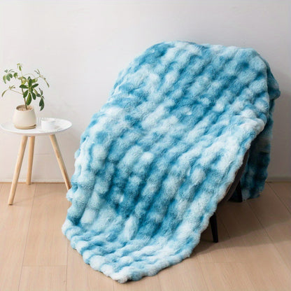 1PC Faux Rabbit Fur Queen Blanket For Bed, Thick & Warm Bed Blankets For Winter, Soft Cozy Fluffy Decorative Blankets For Living Room, Bedroom, Heavy Furry Luxury Blanket Gifts