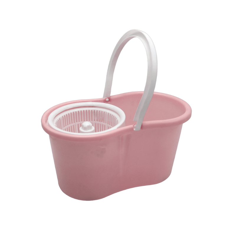 Pink Spin Mop and Bucket with Wringer Set, 360° Spinning Mop Bucket System with 4 Microfiber Mop Replacement Heads and Stainless Steel Adjustable Handle for Floor Cleaning