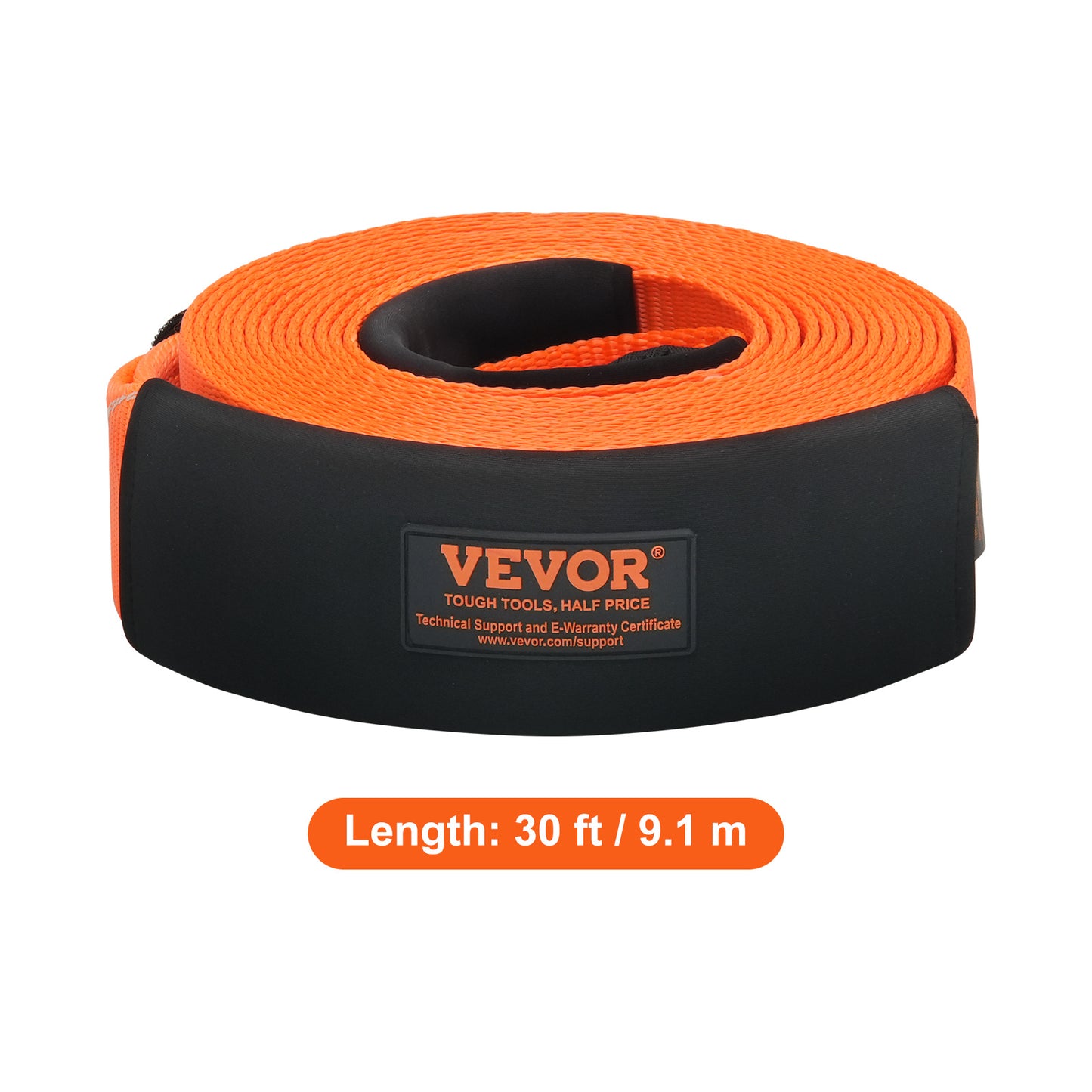 VEVOR Heavy Duty Tow Strap Recovery Kit 3" x 30 ft (MBS-36,000 lbs) Tree Saver Winch Strap, Triple Reinforced Loop & Protective Sleeves & Storage Bag, 3/4" D-Ring Shackles, for Truck Jeep SUV ATV