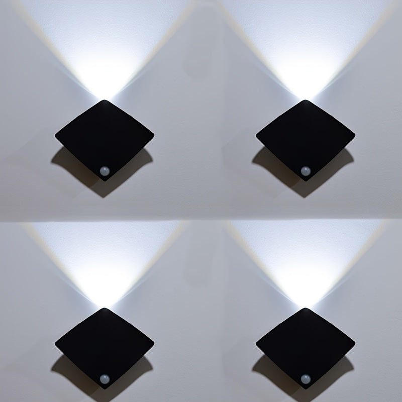 Magnetic LED Motion Sensor Wall Light USB Rechargeable – Wireless Night Light for Hallway, Stairs, Bedroom & Kitchen in White or Warm Light (1, 2 or 4 Pack)