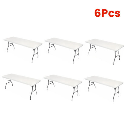 3/6/9/12pcs Stretchable Table Covers 6Ft Washable Elastic Polyester Rectangle Tablecloth Protector For Camping Indoor & Outdoor Parties Picnics Weddings Graduations Valentine'S Day Spandex Blend Easy To Clean