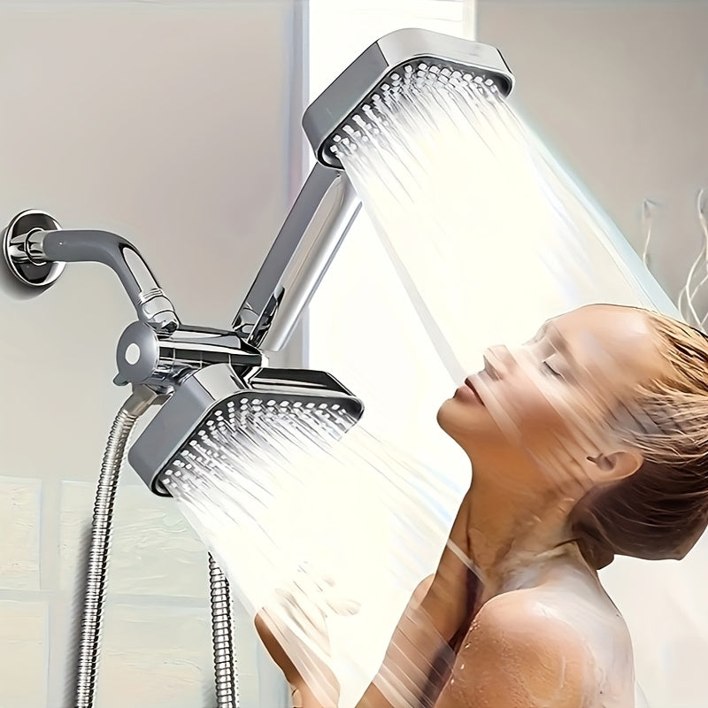 High-Traffic Advanced High-Pressure Rainfall Combo, 2-In-1 Handheld And Shower Head Set with Long Hose And T-Valve - Durable ABS Material, Wall Mounted, Bathroom Upgrade Exclusive for Shower Use Solely For shower use solely