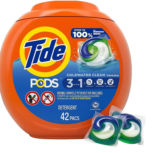 Tide Pods Laundry Detergent Pacs Bundle 84ct - Fresh Meadows 42ct + Free & Gentle 42ct, 3-in-1 Formula Stain Remover Color Protector, HE Compatible Hot & Cold Water, No Mess No Measuring