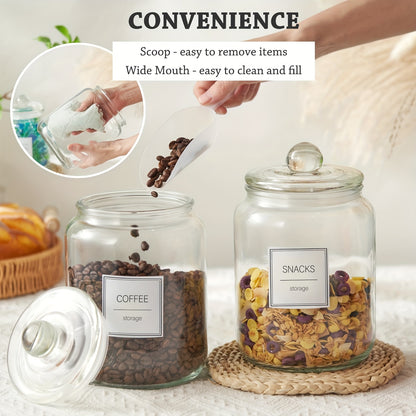 Half Gallon Large Glass Jars with Lids, Airtight Storage Clear Containers for Kitchen, Laundry Room And Pantry Food Organization, Set Of 4