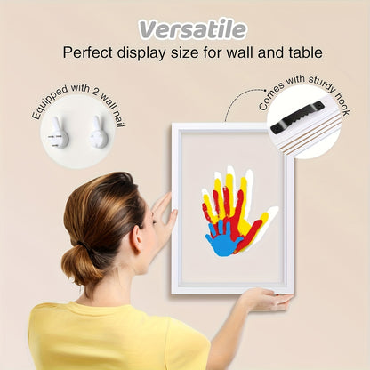 Gift For Her/Him Family Handprint Set, Including 4 Handprint Slots And 6 Colors, Family Handprint Set, Souvenir Frame, Memory Frame, Handprint, Family Gift, Gift, Mother'S Day Gift, Non-Toxic Pigment