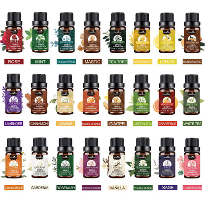 Fragrance Essential Oil Gift Set – Premium Hotel Scent Diffuser Oils for Candle Making, Aromatherapy & Home Fragrance | 12 or 24 Piece Set