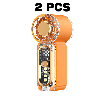2 Pack Mini Handheld Fan, Compression Small Wind Cannon with SOS Mode, Lightweight Design, 22000 Rpm High speed Wind, 100 Gear Stepless Adjustment, Long Battery Life, Low Noise Pocket Fan, a Variety of Color Schemes Optional, Essential for Outdoor Camping