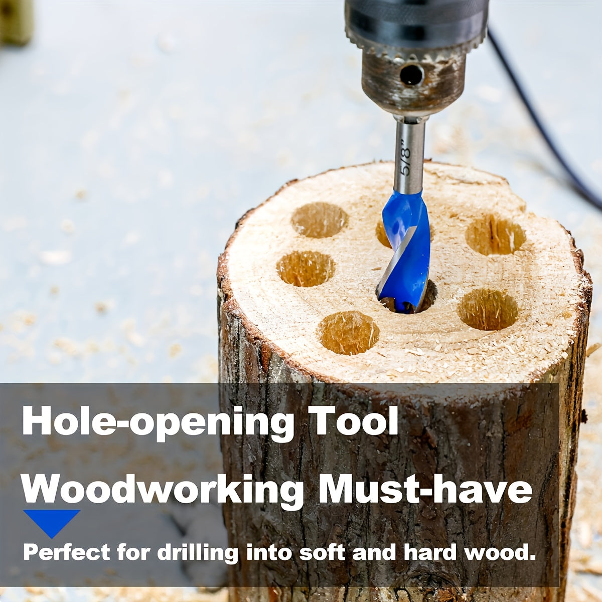 Impact Drill Bit Set 6-Piece Woodworking – 1/2" to 1" Interchangeable Screwdriver Bits, 4-Inch Length with Storage Box, Multi-Size Spade Bit Kit for Wood Drilling & DIY Projects