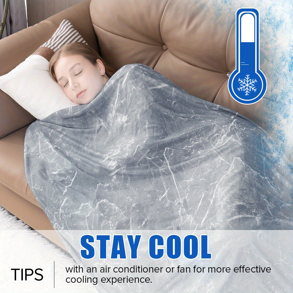 Cooling Blanket For Hot Sleepers, Summer Lightweight Breathable Cooling Throw Blanket Double-Sided Soft Blanket For Bed Couch Sofa, Night Sweats & Hot Flashes Relief