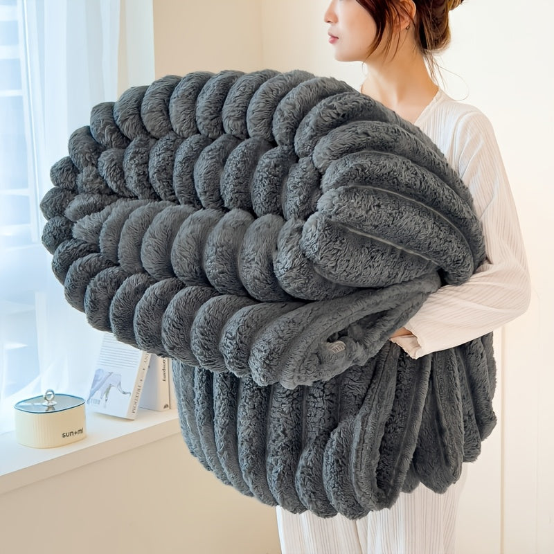 Opulent Imitation Rabbit Fur Blanket - Plush, Comfortable & Snug for Sofa, Bed, Workplace, And Journeys - Multi-Purpose Year-Round Gift, Holiday Present
