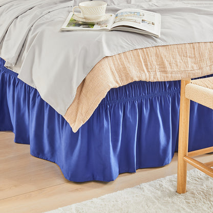 Leafy Bedding Queen Size Bed Skirt with Ruffle Trim - Adjustable Elastic Bed Ruffle, Microfiber Bedding Suitable for Twin/Full/Queen Beds, Machine Washable, Fade Resistant, Easy Fit Wrap Around Skirt, Traditional Style for or Rooms