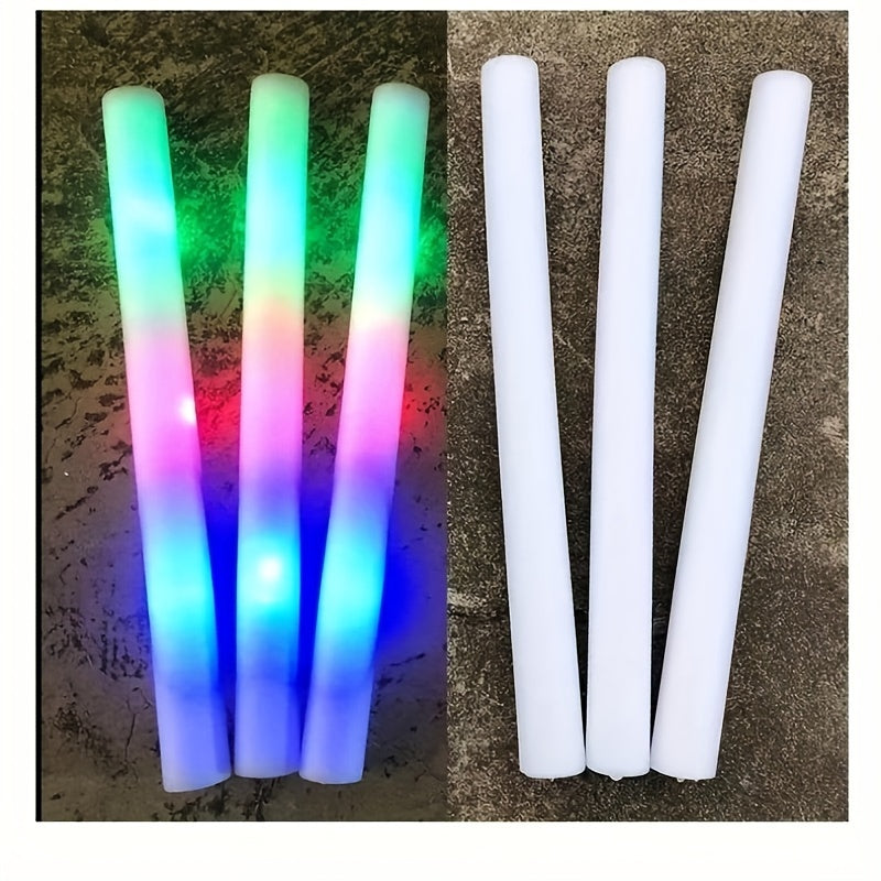 11/36/52pcs Party Set, LED Foam Glow Sticks, 3 Modes Of Luminous Party Supplies Colorful Flashes, Glow Glasses, Glow Headbands, Glow Finger Lights Glow Stick Party Set For Weddings, Birthdays, Raves, Concerts, Halloween, Christmas, New Year