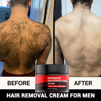 Hair Removal Cream for Men - Fast Acting Depilatory for Chest Back Legs Arms Intimate Areas Sensitive Skin Formula 50g