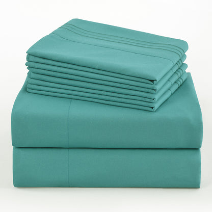 Hotel Grade 6 Piece Breathable Sheets Set 18" Deep Pockets - Easy Fit Twin Full Queen King Bed Sheets & Pillowcases, Microfiber, 100 GSM, All-Season Comfort, Machine Washable, Solid Color Bedding Accessories, Smooth Texture, Microfiber Fabric